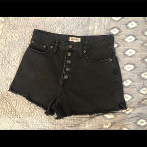 Madewell black denim shorts